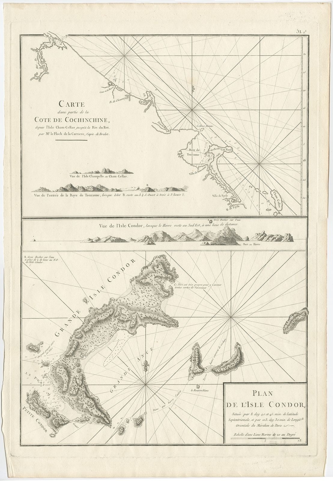 Antique Map Of The Region Of The Con Dao Islands By Mannevillette (1780)