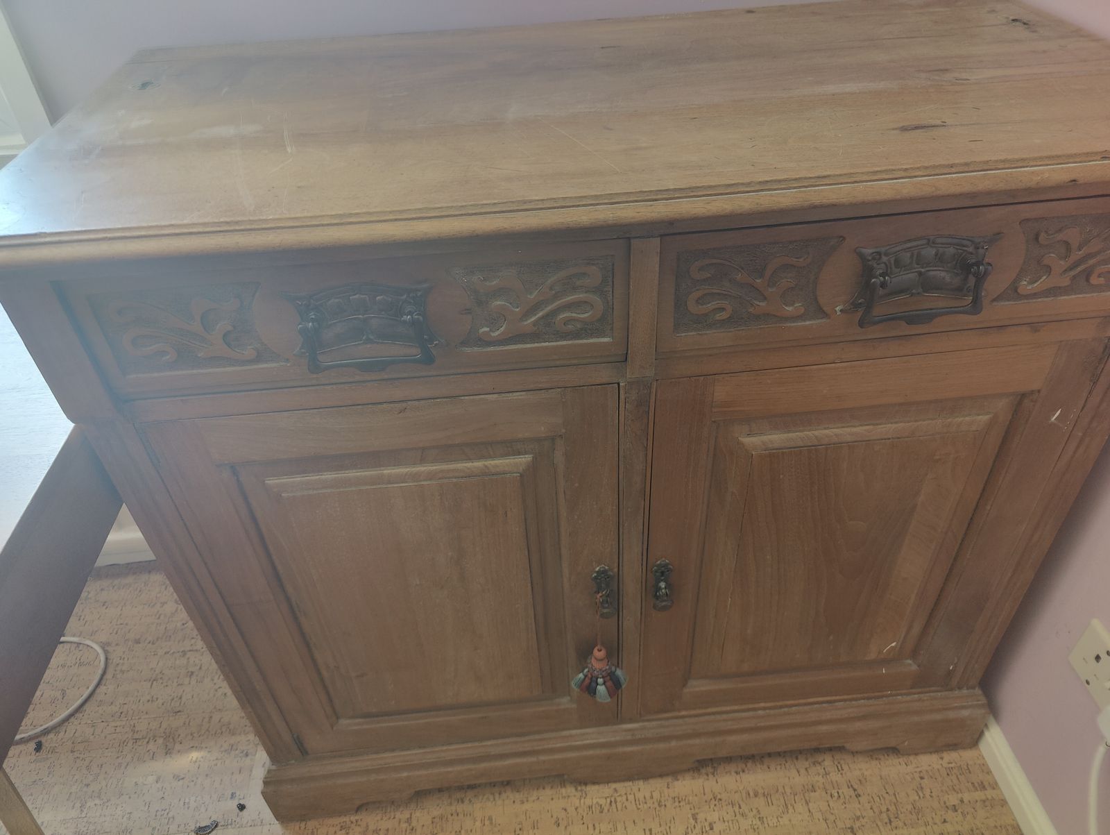 Cherry Wood Vintage Dresser Base photo furniture