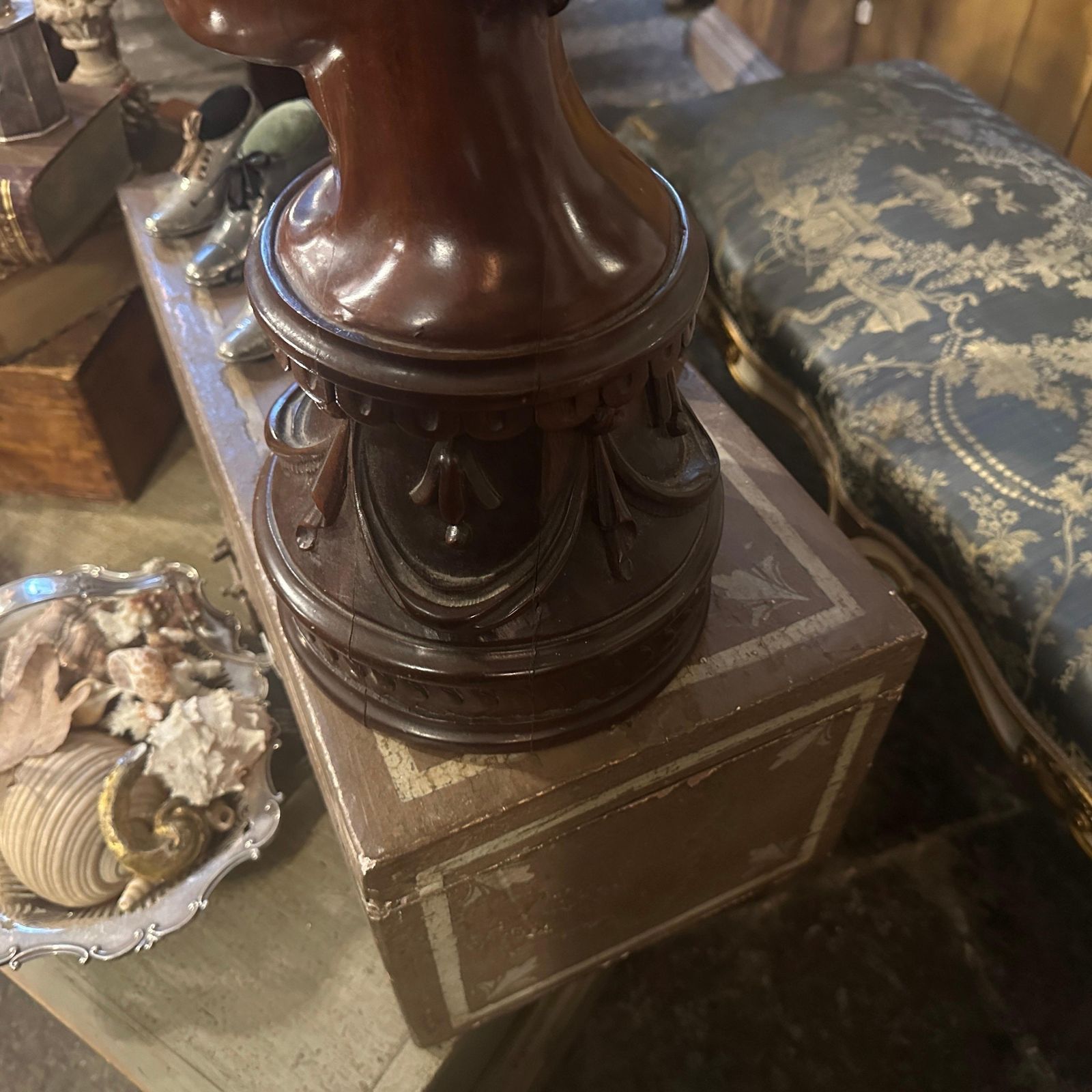 photo buy A Sicilian Art Nouveau Wood Sculpture Of A Bust Of A Young Woman