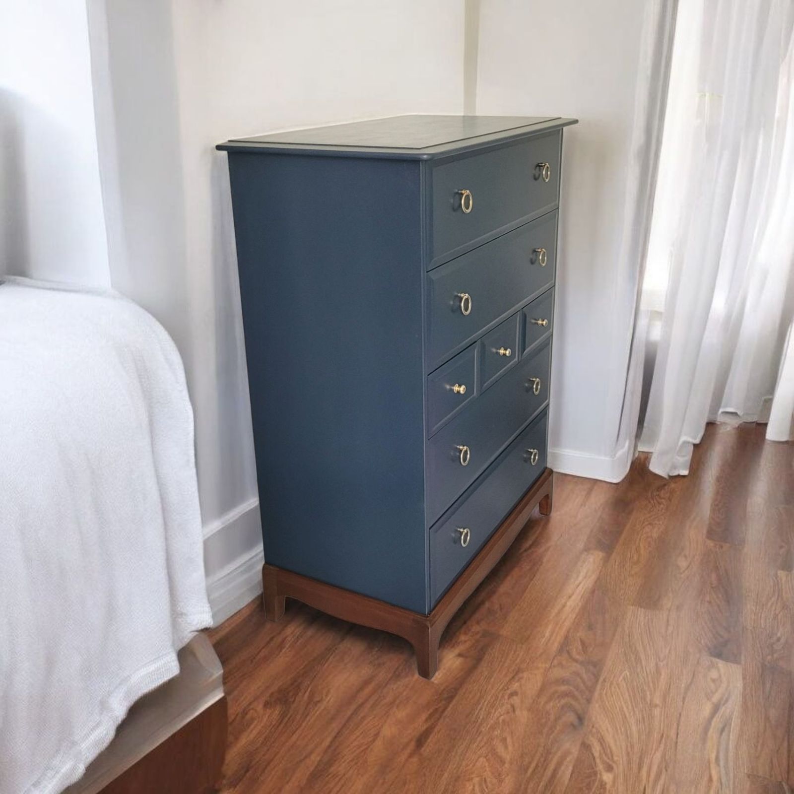 Stag Minstrel Bedroom Set Navy Blue Painted To Order photo Furniture