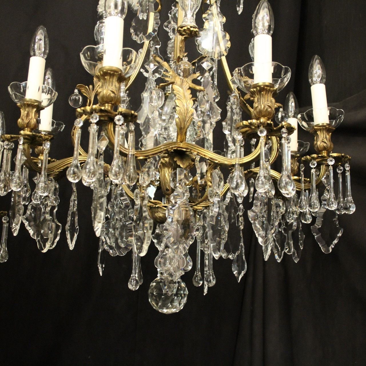 French Pair Of Gilded Bronze Antique Chandeliers photo furniture