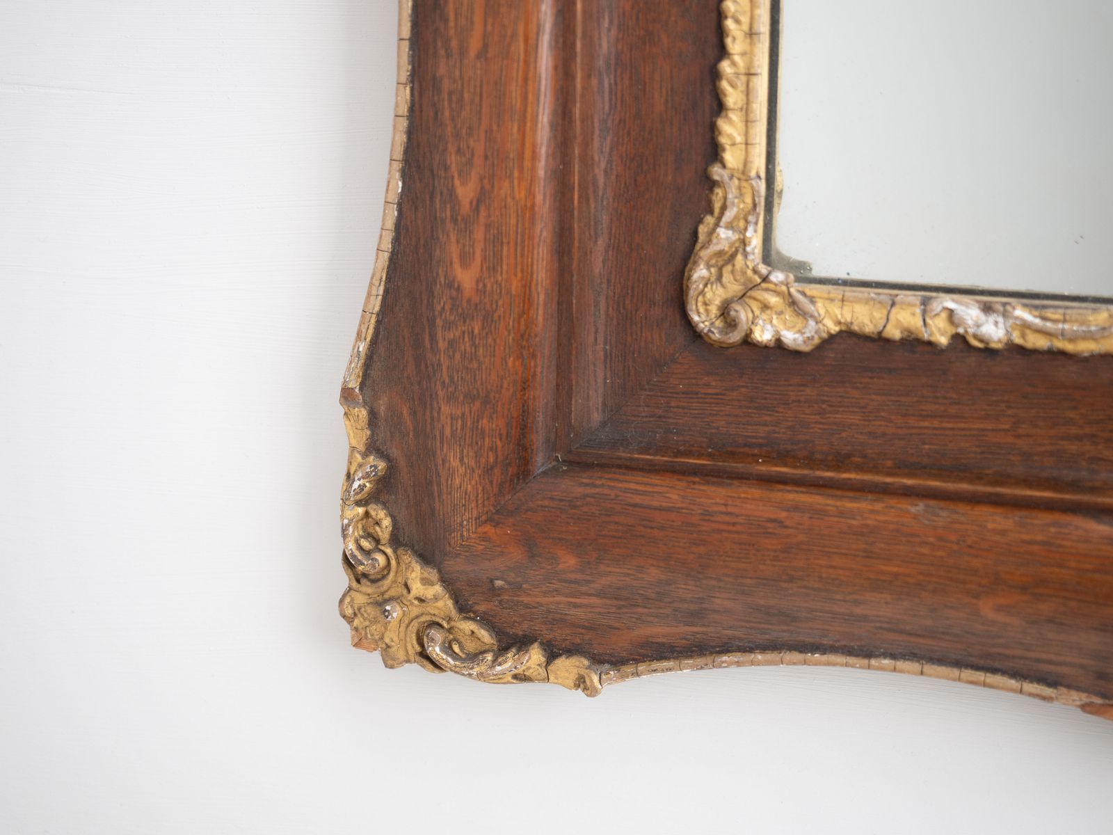 French Rococo Revival Oak And Gilt Gesso Wall Mirror, Circa 1870–1890, Late 19th Century Louis XV Revival photo buy