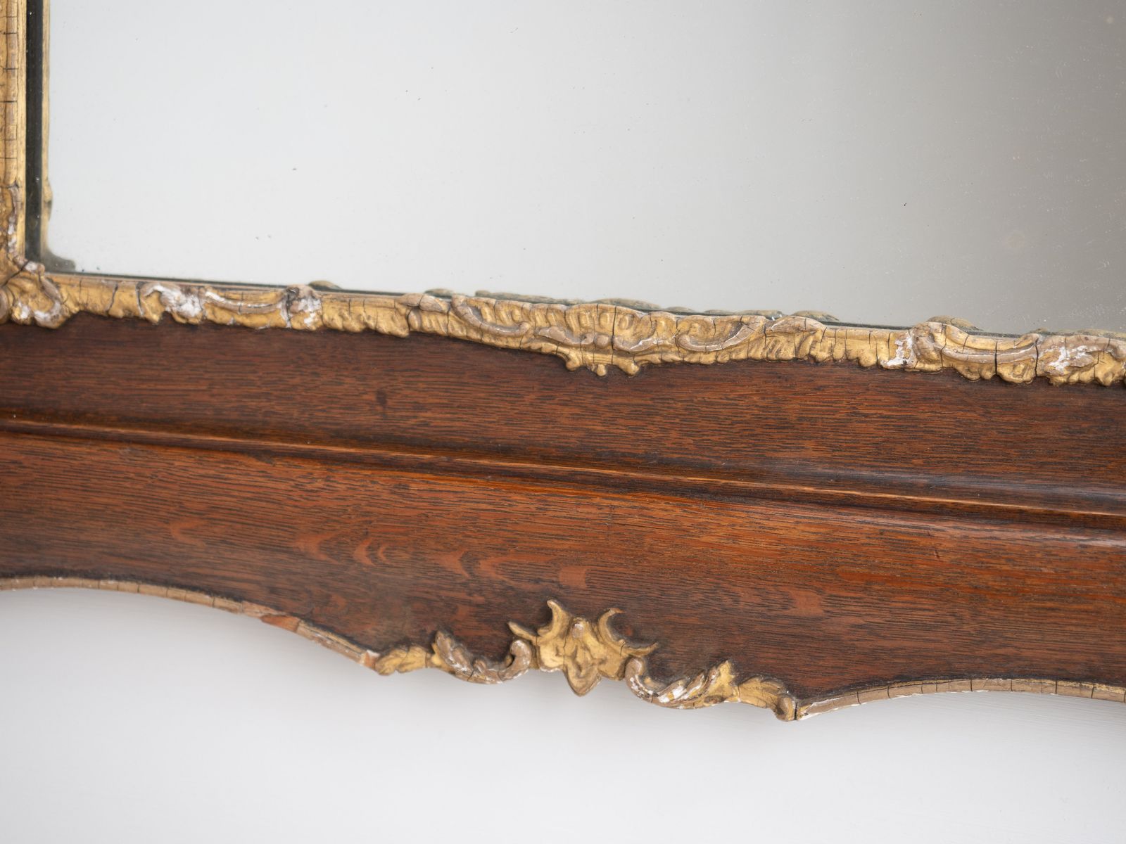 photo buy French Rococo Revival Oak And Gilt Gesso Wall Mirror, Circa 1870–1890, Late 19th Century Louis XV Revival