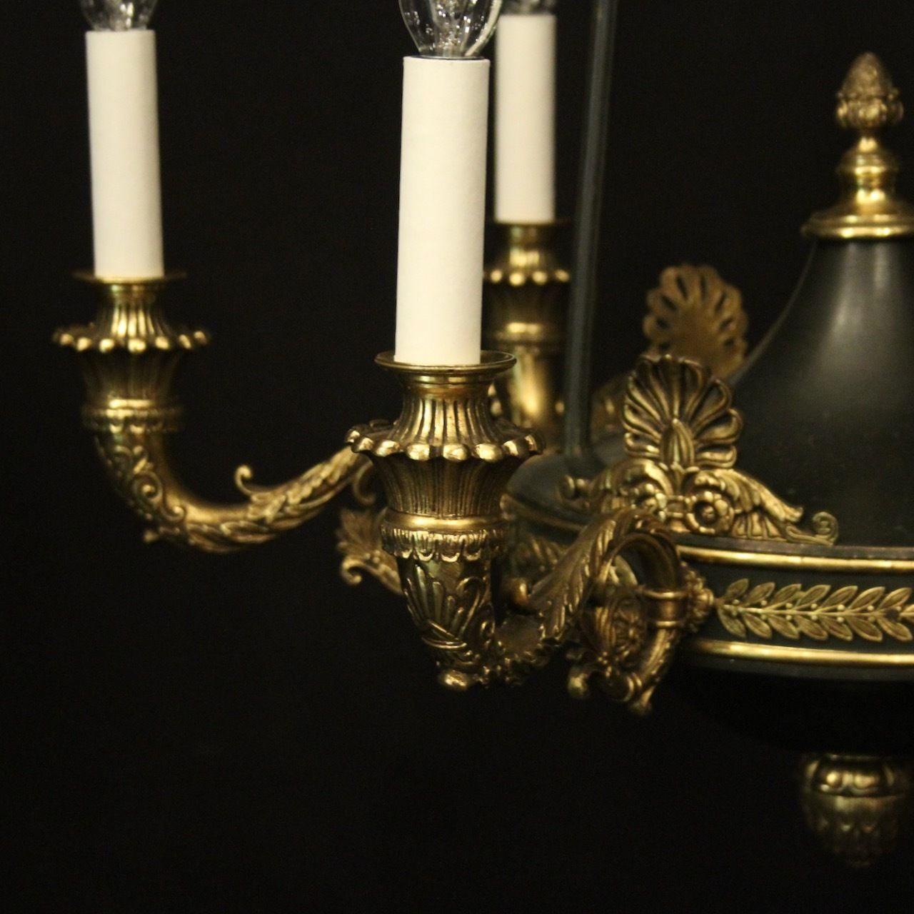 French 19th Century Gilded Bronze Empire 6 Light Chandelier photo 2750.0