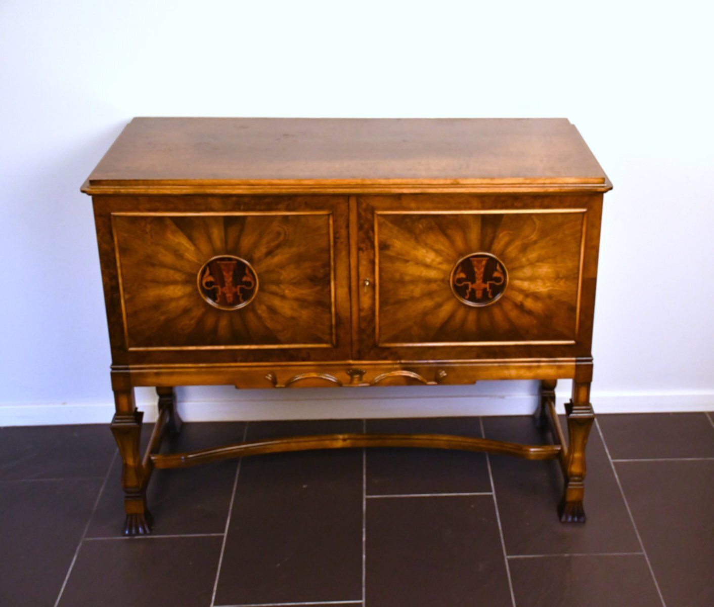 Swedish Grace Flamed Birch Sideboard From Seffle Möbelfabrik, Late 1920s photo 2405.0