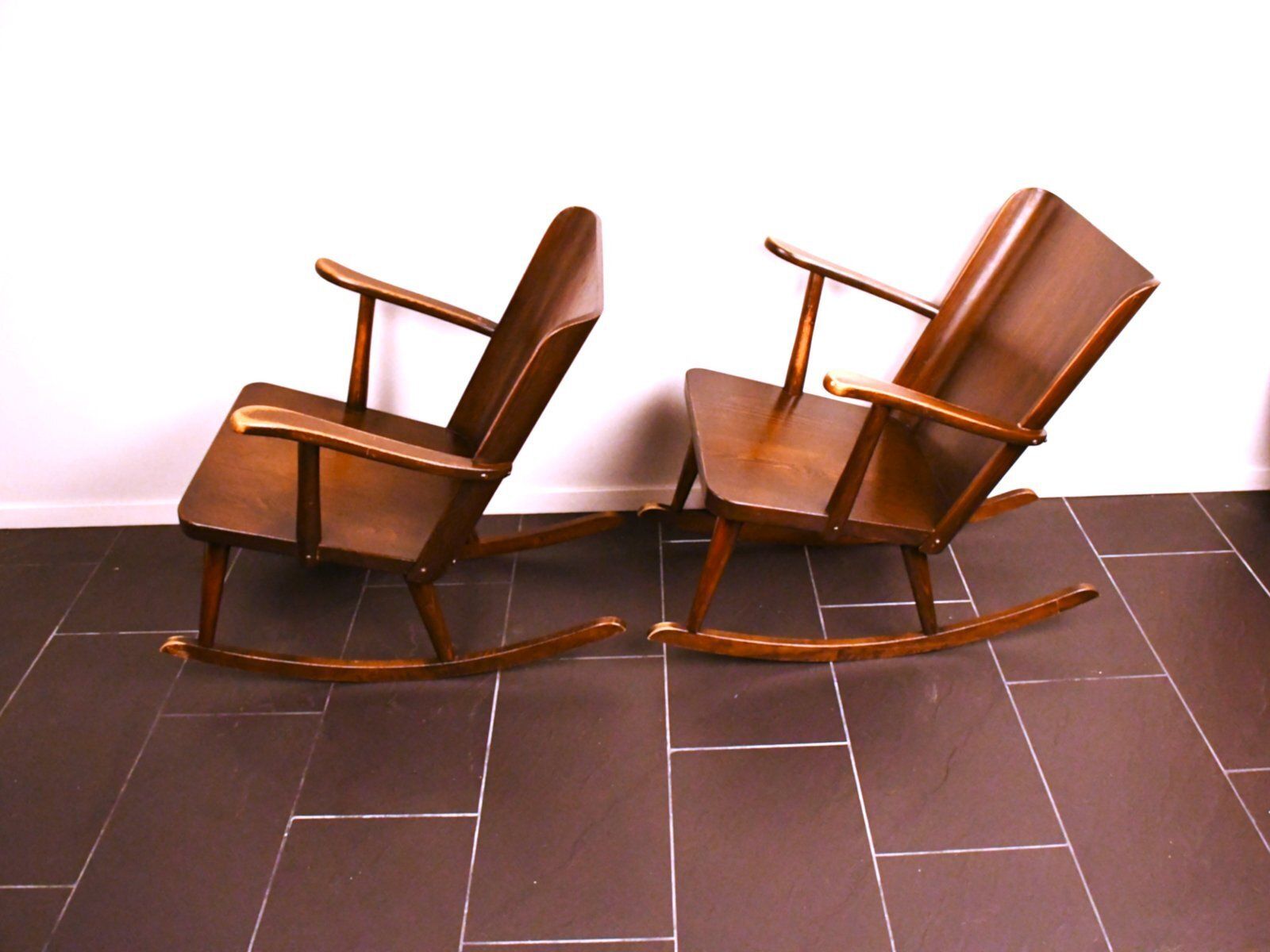 Swedish Modern Pine Rocking Chairs By Göran Malmvall For Svensk Fur, 1940s, Set Of 2 photo Furniture