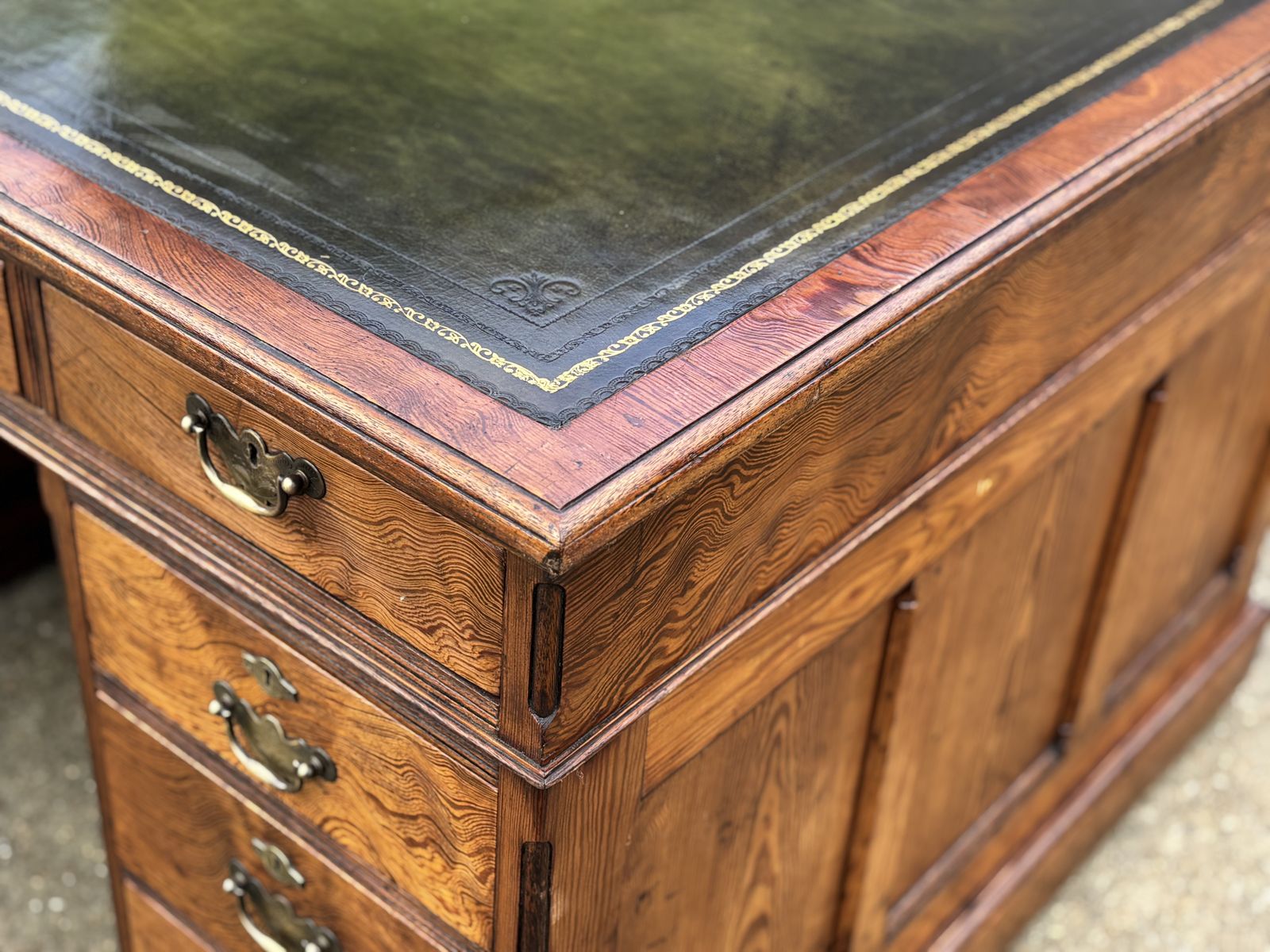 Stunning Patina 19th Century Pitch Pine Partners Desk photo vinterior
