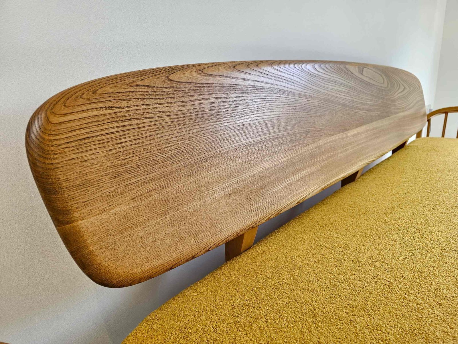Ercol 355 Studio Couch/Daybed, Fully Restored With Saffron Boucle Seat Cushion And Optional Scatter Cushions. photo buy