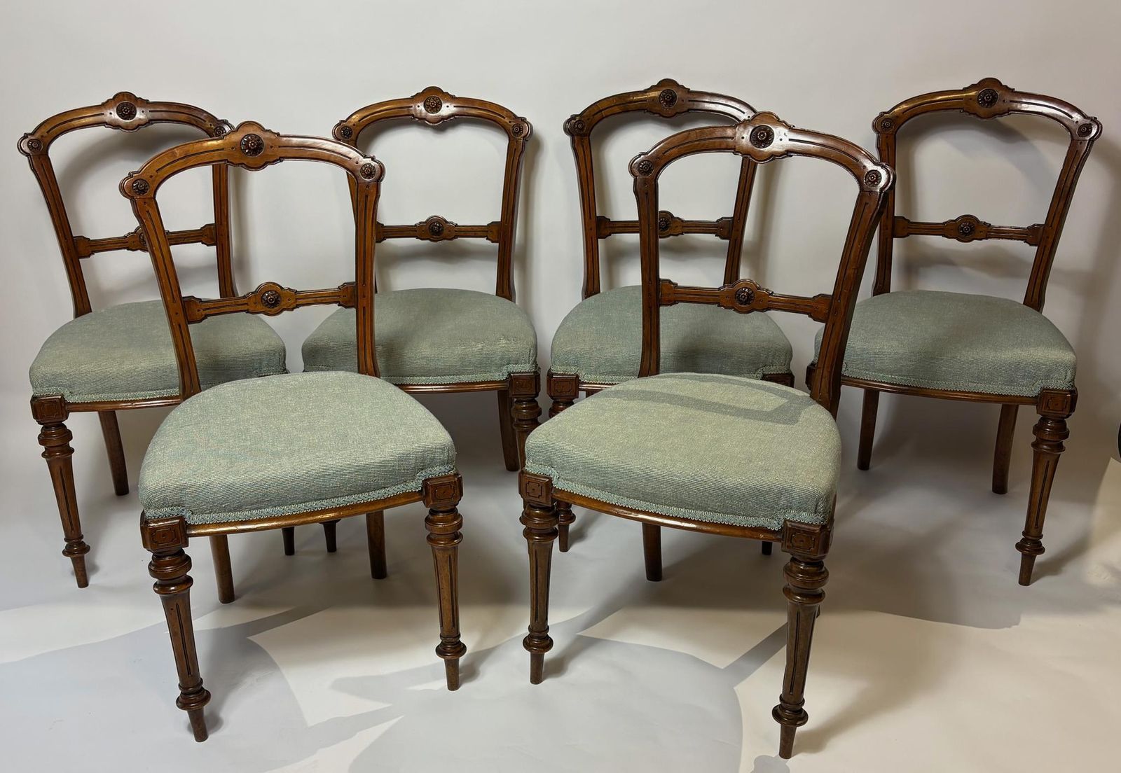 Set Of Six Late Victorian Gothic Revival Salon Chairs, C.1880