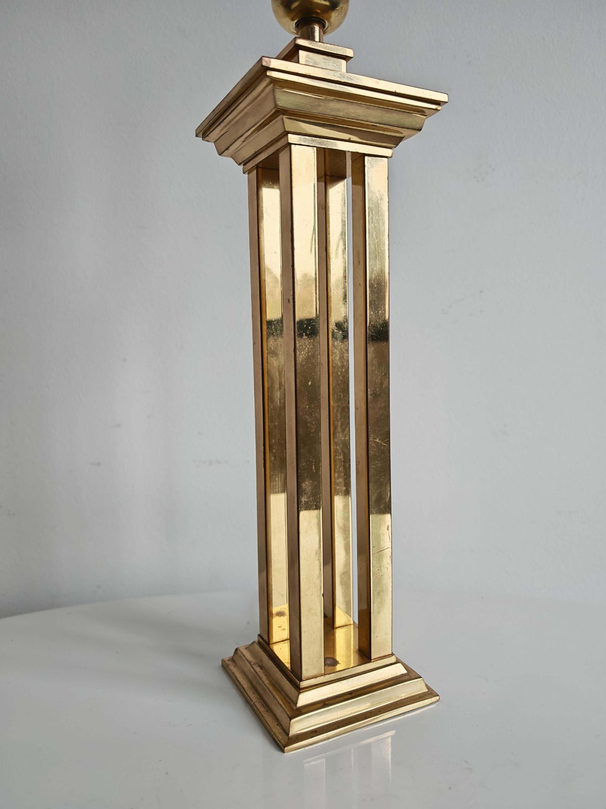 Hollywood Regency Table Lamp In Gilt Brass In Style Of Willy Rizzo, Italy 1960s photo for sale