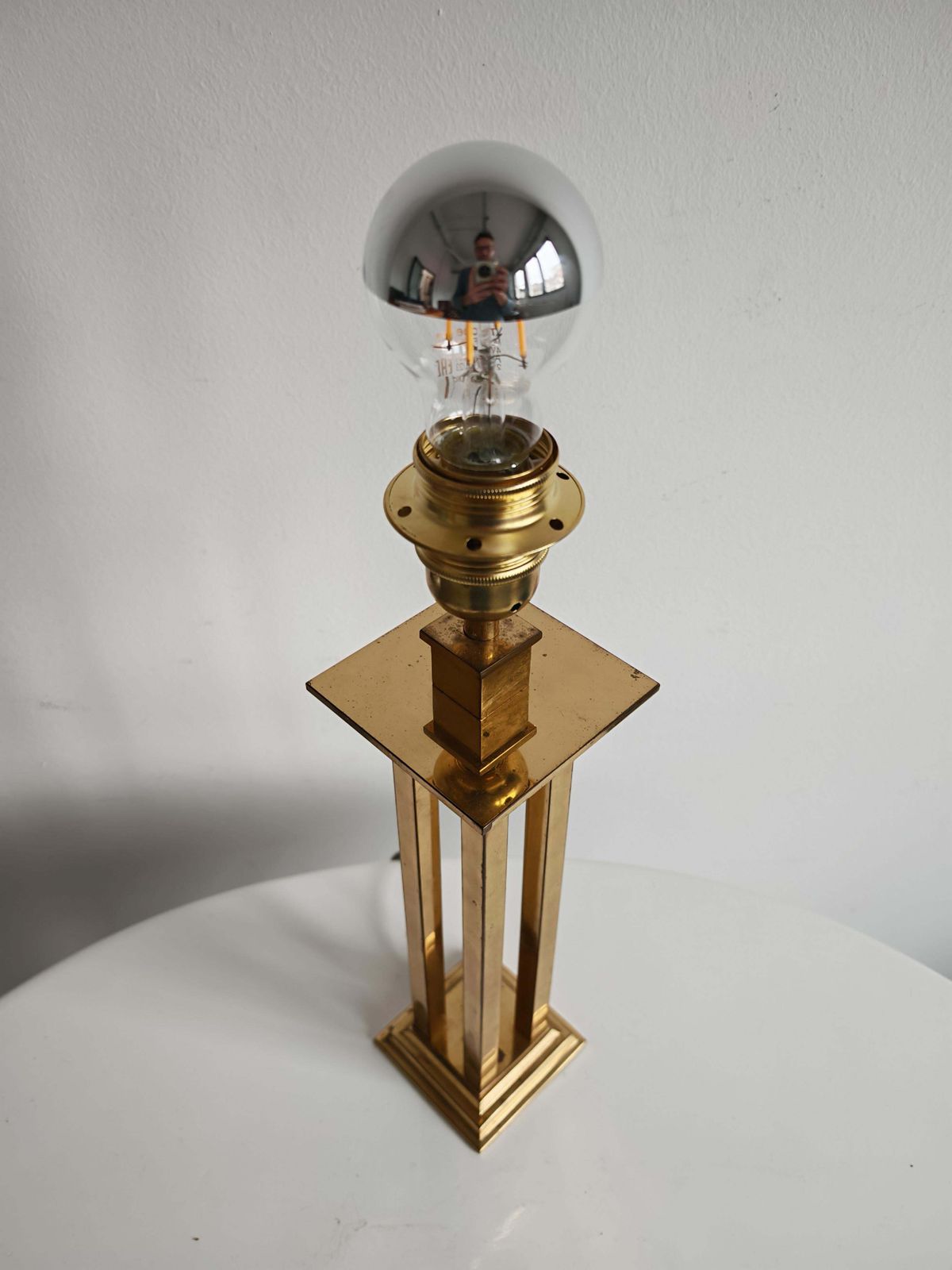 Hollywood Regency Table Lamp In Gilt Brass In Style Of Willy Rizzo, Italy 1960s photo vintage