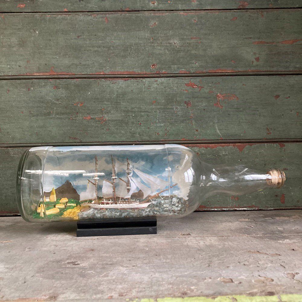 Large Ship In A Bottle, Mid 20th Century photo Art