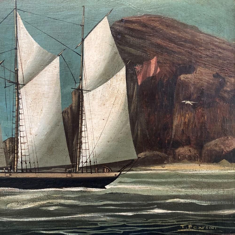 19th C. Pierhead Ship Painting photo for sale