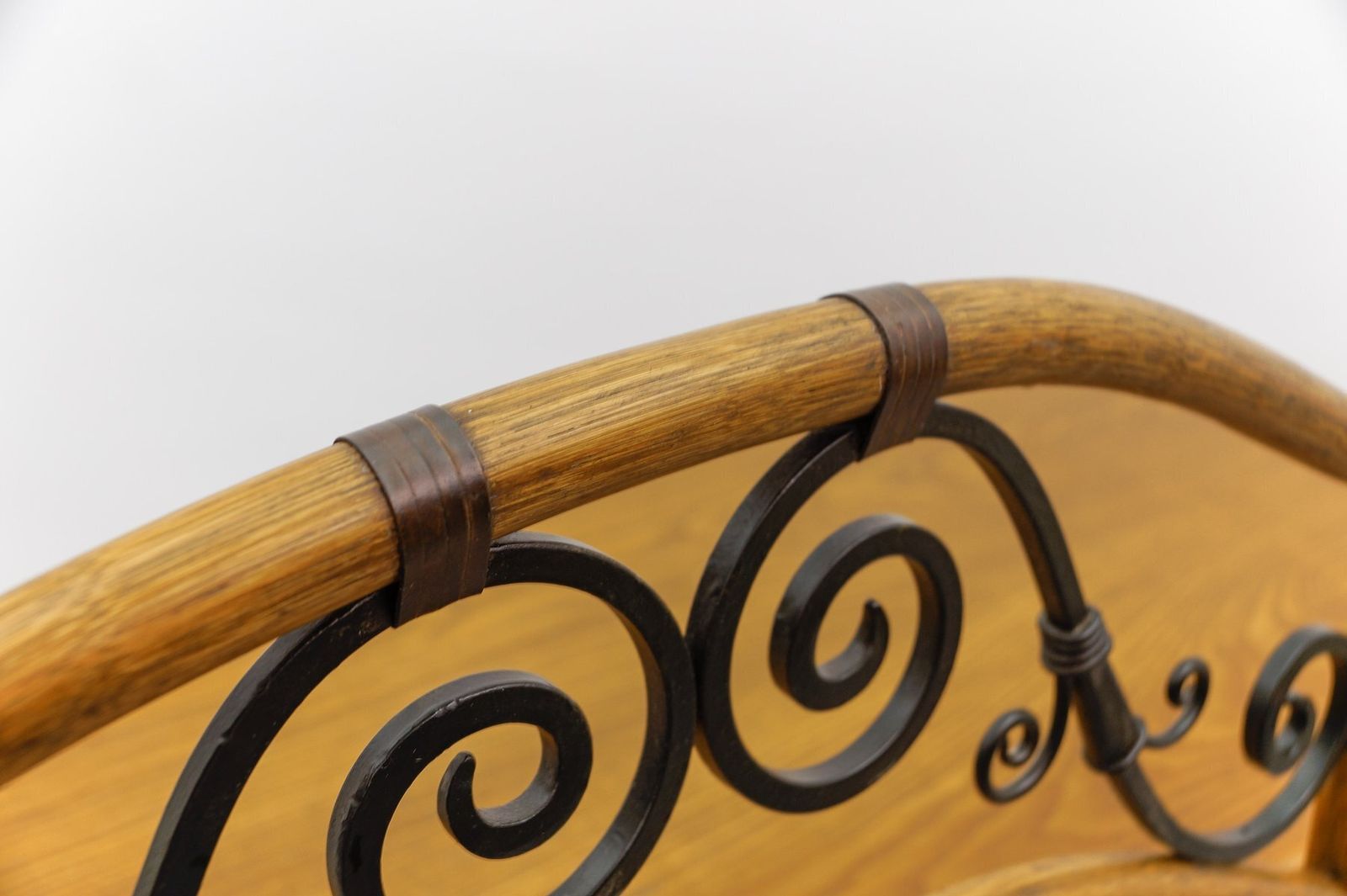 photo vinterior Italian Chest Of Drawers Made Of Rattan And Wrought Iron, 1970s, Set Of 2