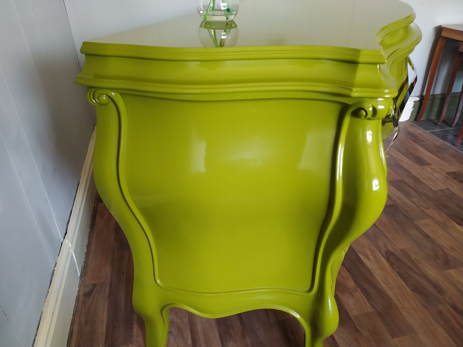 photo furniture Green Lacquered Chest Of Drawers: Creazioni Berto Steel Handle Dresser