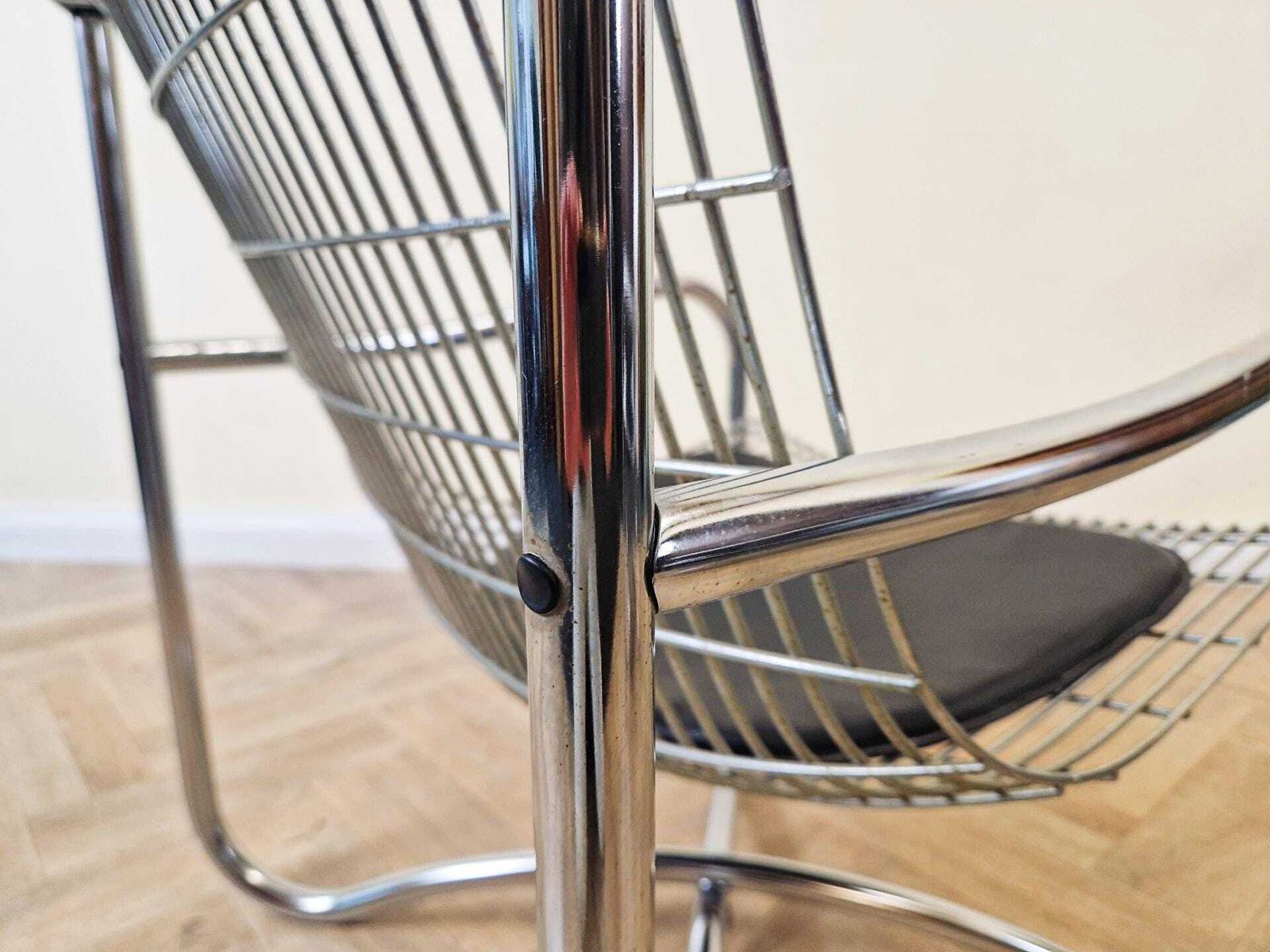 David Mellor O.B.E Iconic Mid Century Chrome & Steel Lounge Accent Chair Bl789a photo vinterior