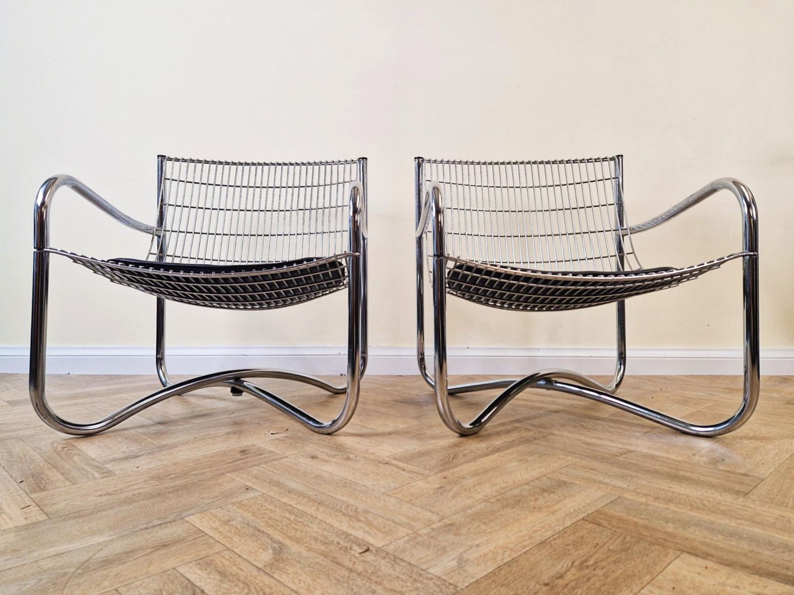 2 X Rare David Mellor O.B.E Iconic Mid Century Chrome & Steel Lounge Accent Chairs Bl789 photo furniture