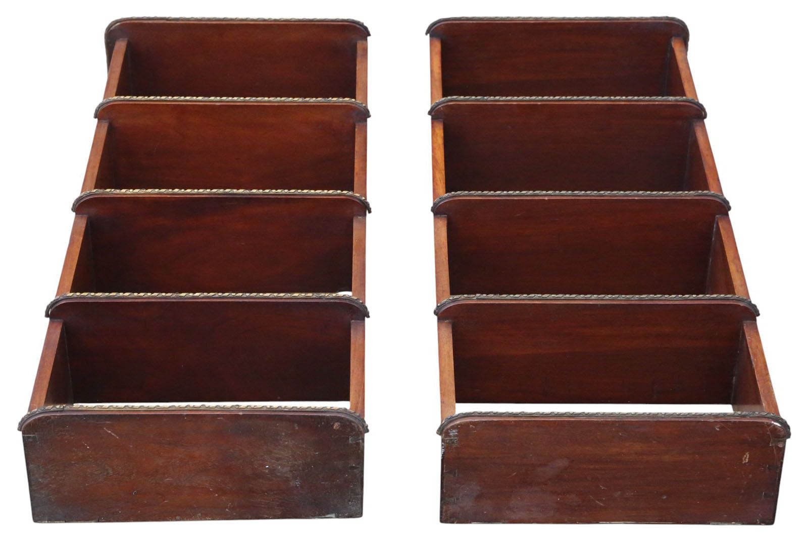 Antique Pair Of C.1900 Mahogany Wall Bookcases – Quality Display Shelves photo buy