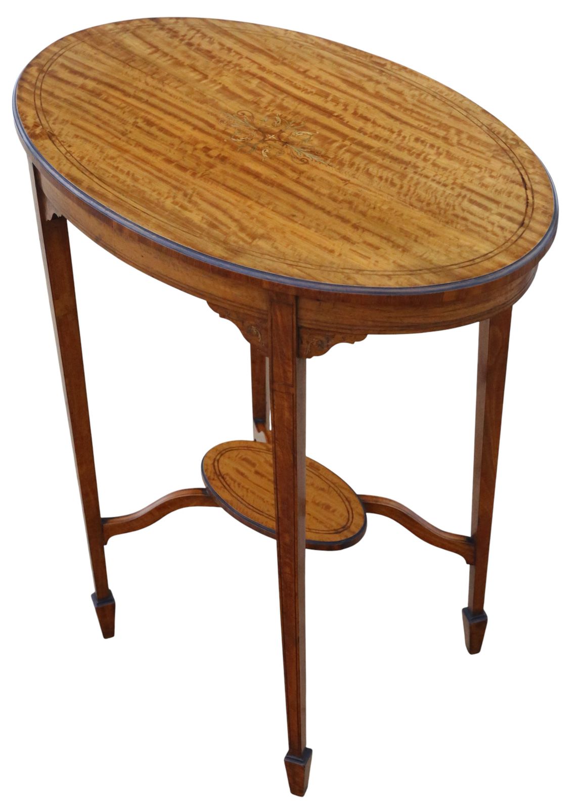 Antique C.1900 Inlaid Satin Walnut Oval Occasional/ Centre Table – Fine Quality
