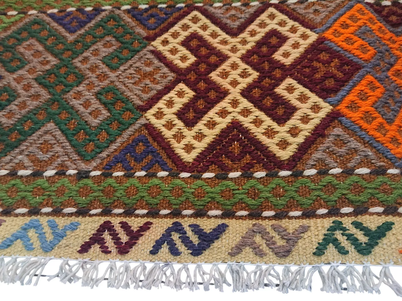 6x10 Soumak Colourful Caucasian Large Area Rug Handwoven Statement Piece photo for sale