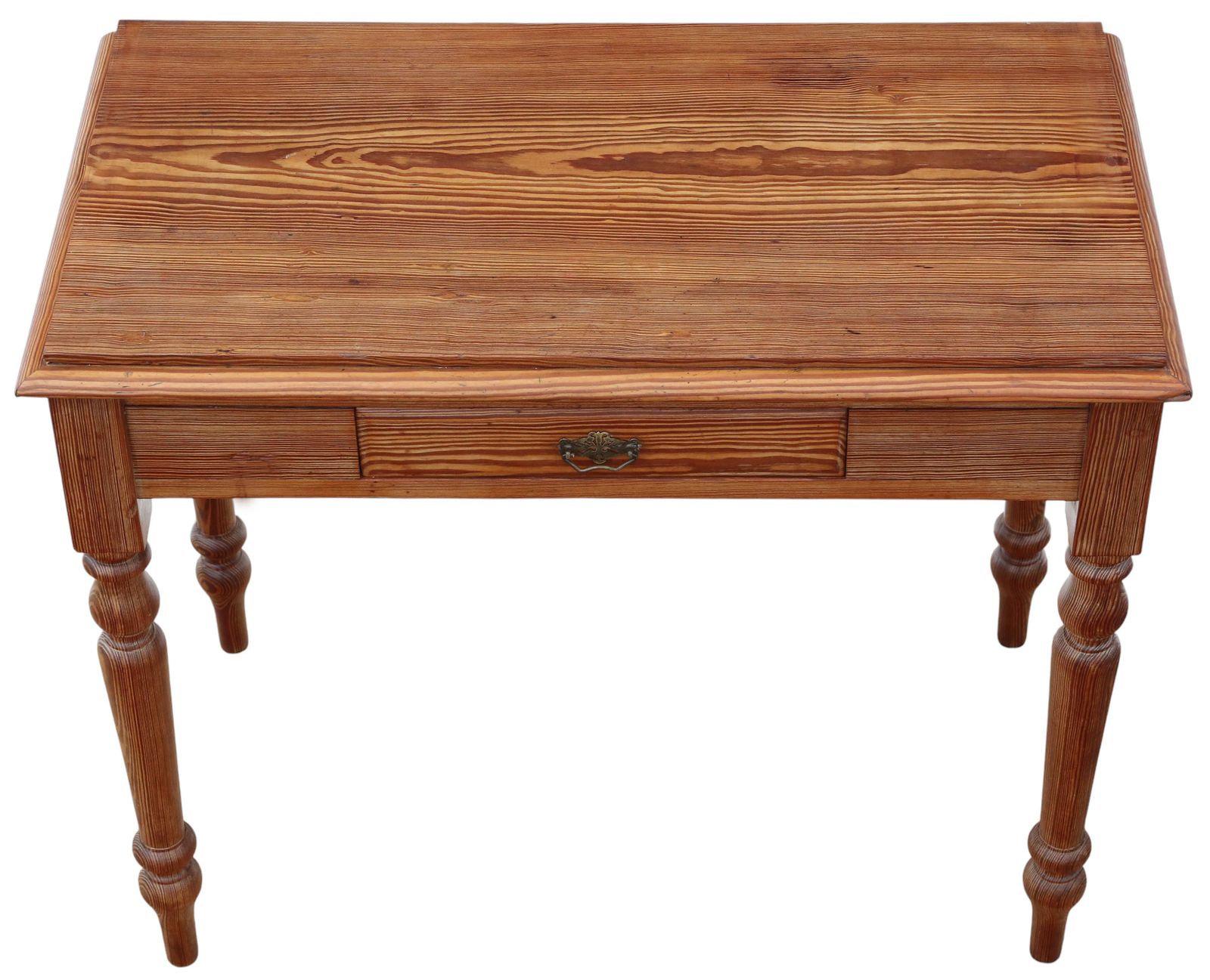 Antique 19th Century Pitch Pine Desk / Writing Table – Side Or Dressing Occasional Table photo for sale