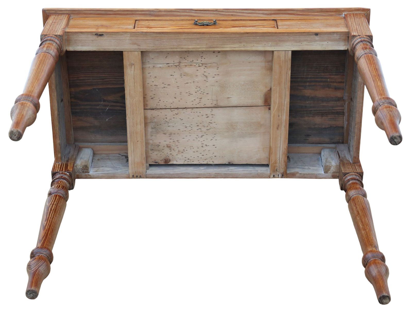Antique 19th Century Pitch Pine Desk / Writing Table – Side Or Dressing Occasional Table photo vintage
