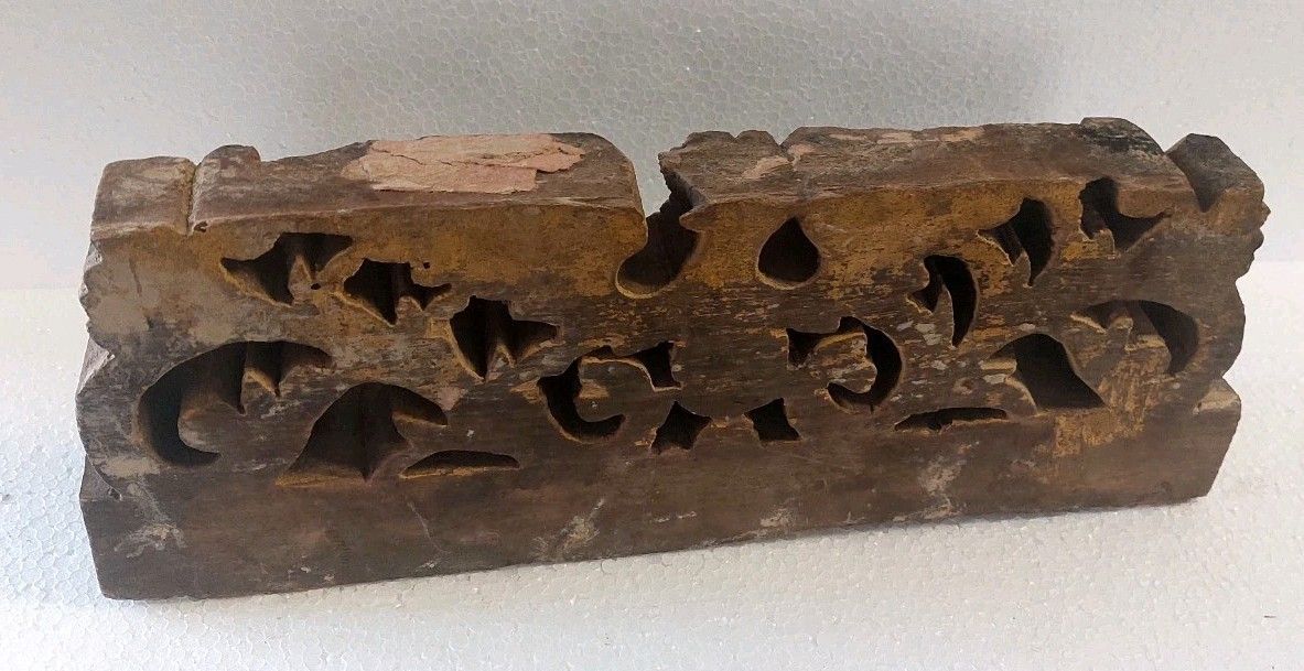 photo furniture Antique 19th Century Sicilian Cart Fragment Carved Wood