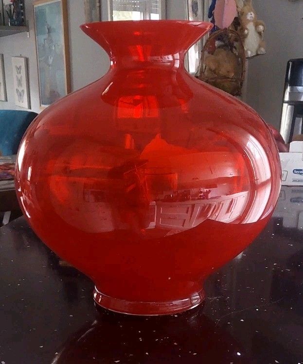 Large Blown Glass Vase Onlylux 30 Cm Italian Design photo for sale