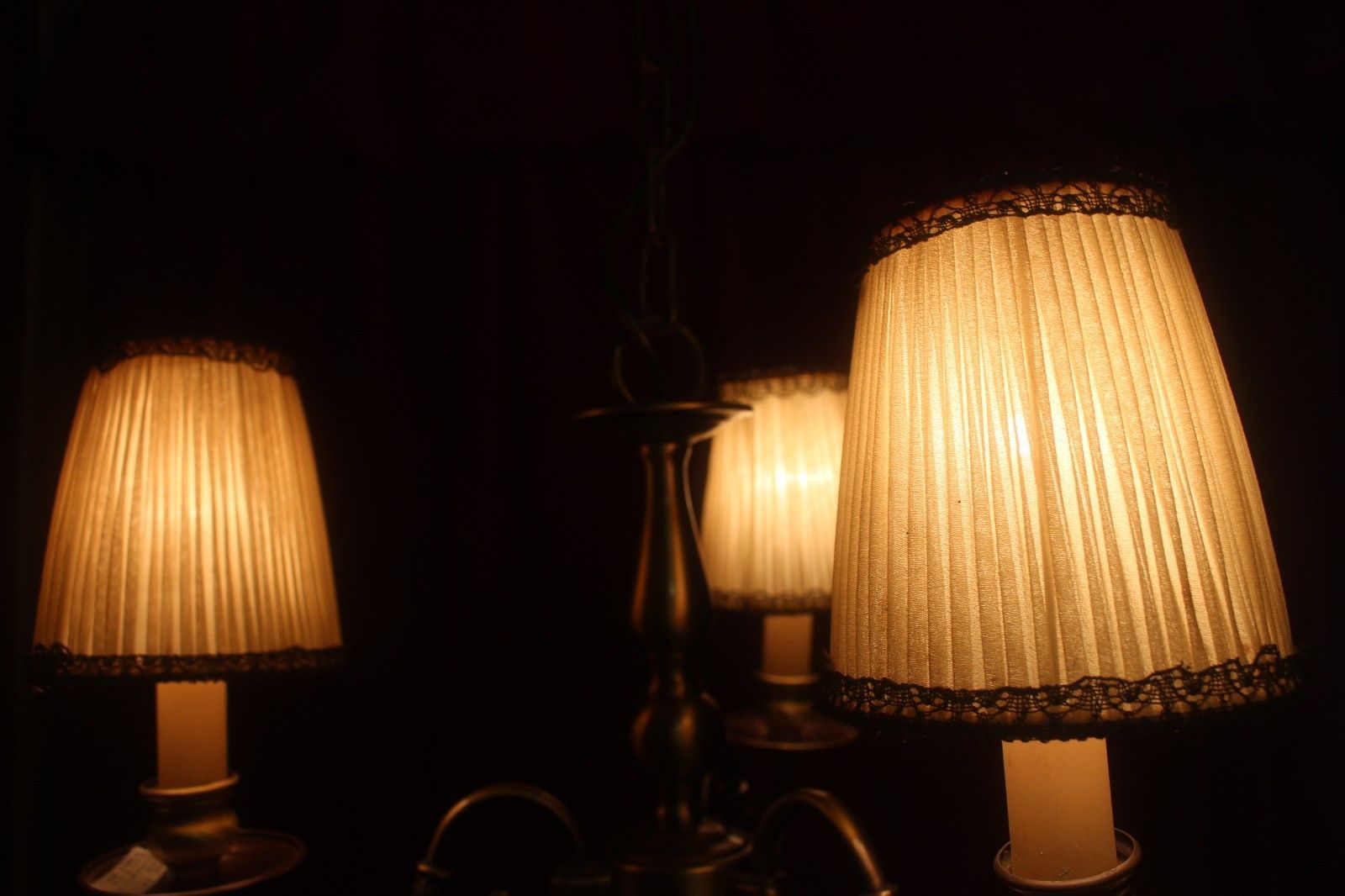 French Vintage Brass Flemish Chandelier 3 Arms  From Paris Chateau photo buy