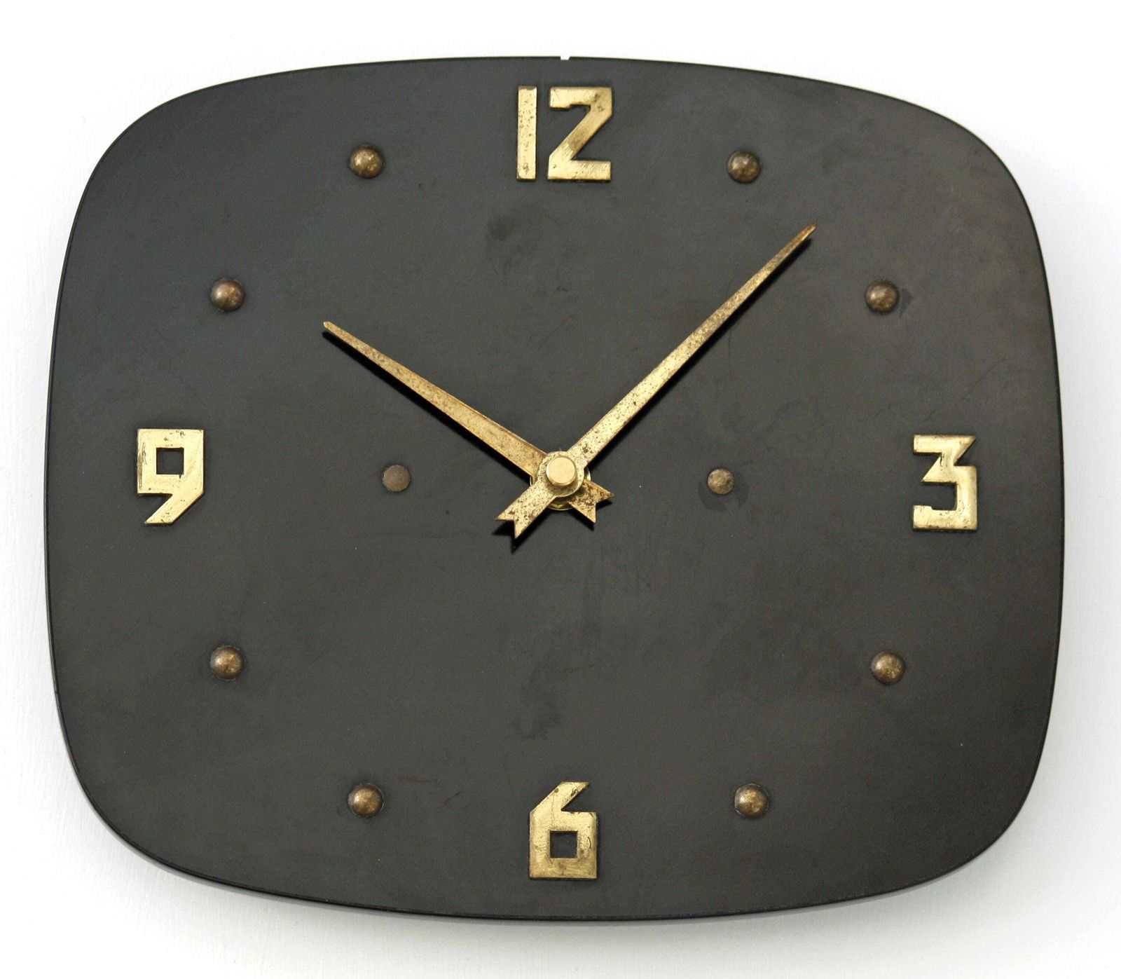 Vintage Odo Wall Clock   23cm Mid Century Style Wooden Black Formica French Retro Wooden 1950s Atomic Gift Off The Wall Clocks