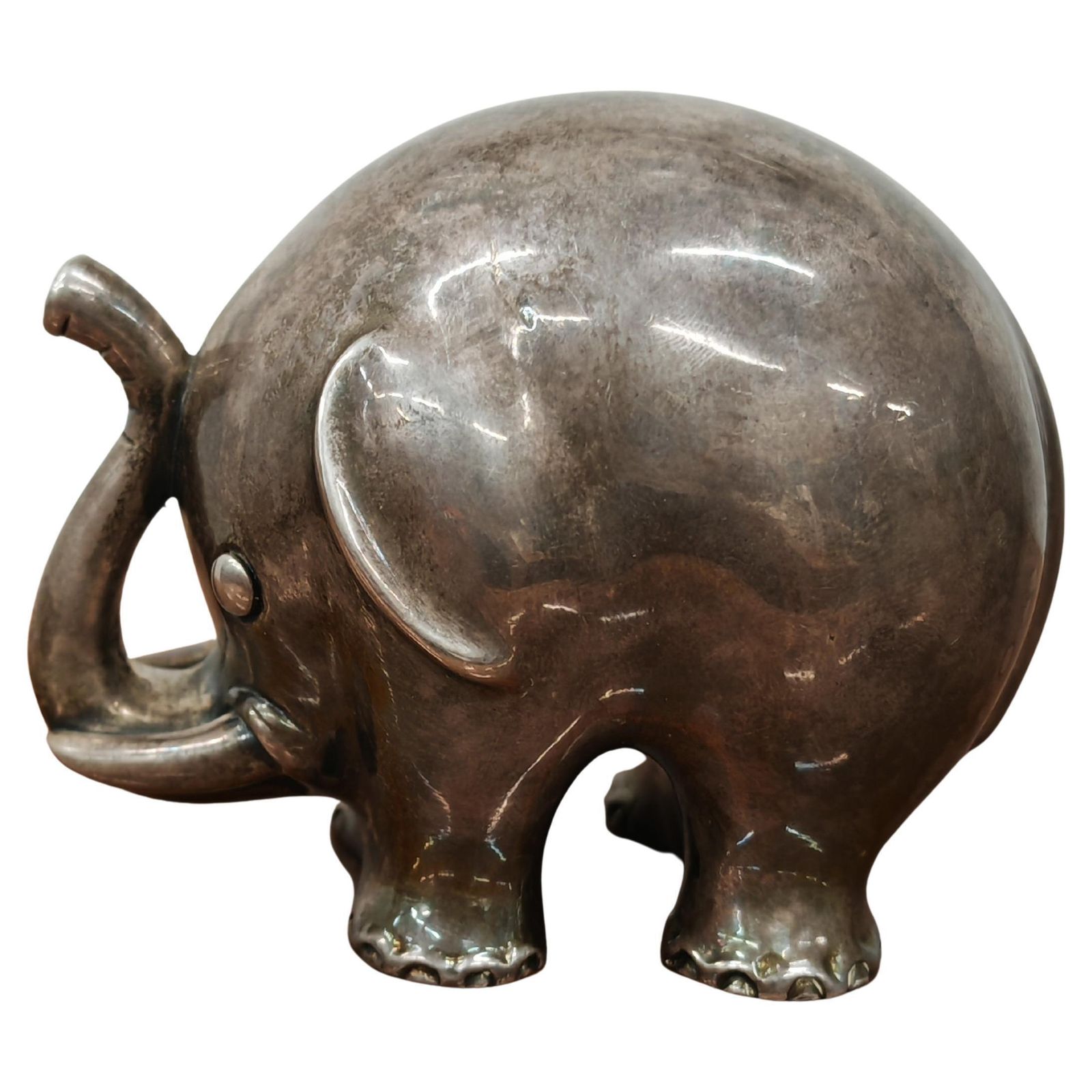 Mid Century Modern Silver Figurine Of An Elephant, 970 Silver, Italy 1960s photo vinterior