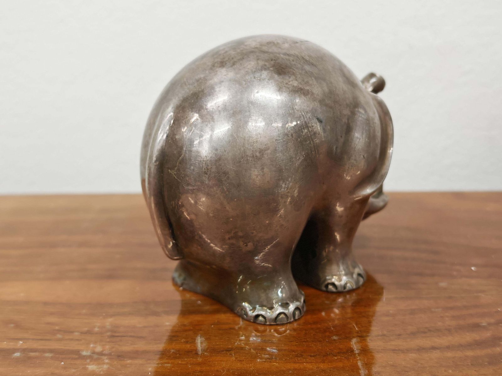 photo for sale Mid Century Modern Silver Figurine Of An Elephant, 970 Silver, Italy 1960s