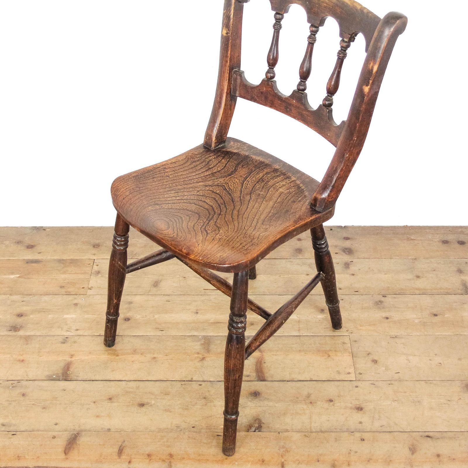 Antique Victorian Set Of Three Elm Farmhouse Chairs | Set Of Chairs | Antique Chairs | Dining Chairs | Kitchen Chairs photo 450.0