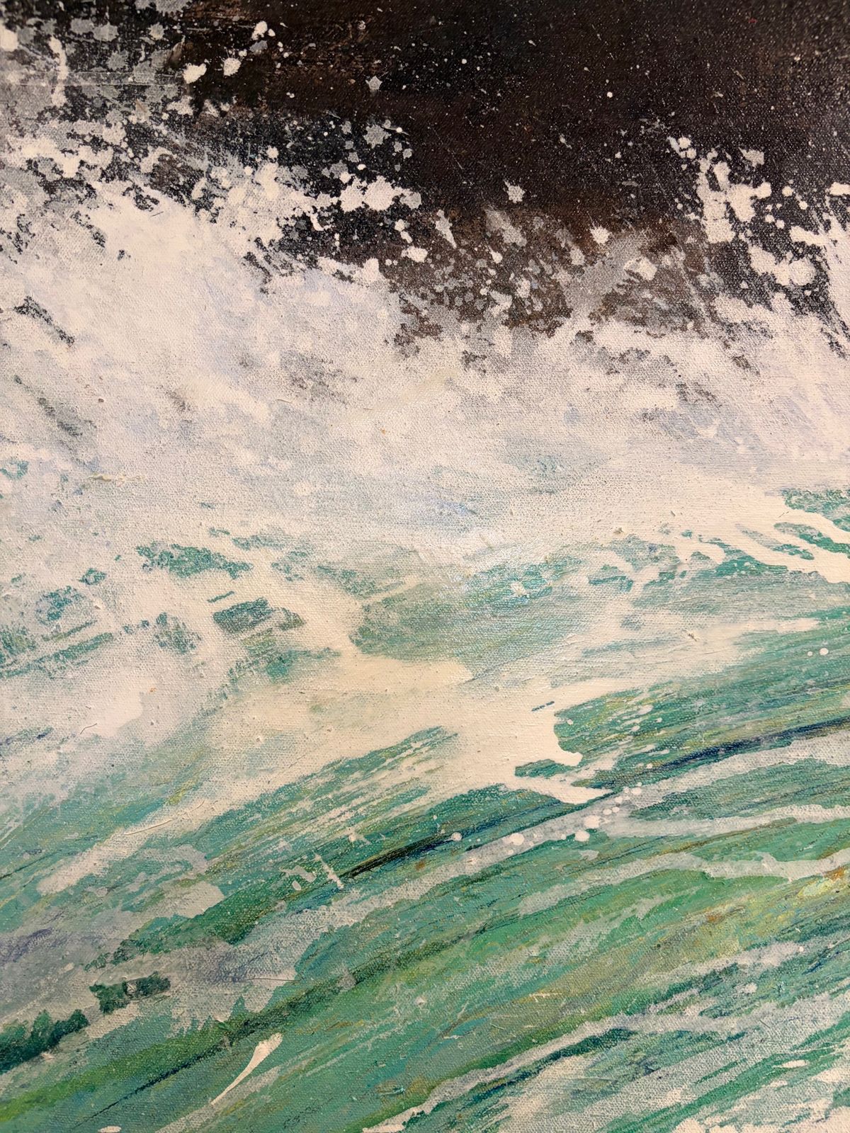 Turquoise Waves Crashing By Sally Bassett photo furniture