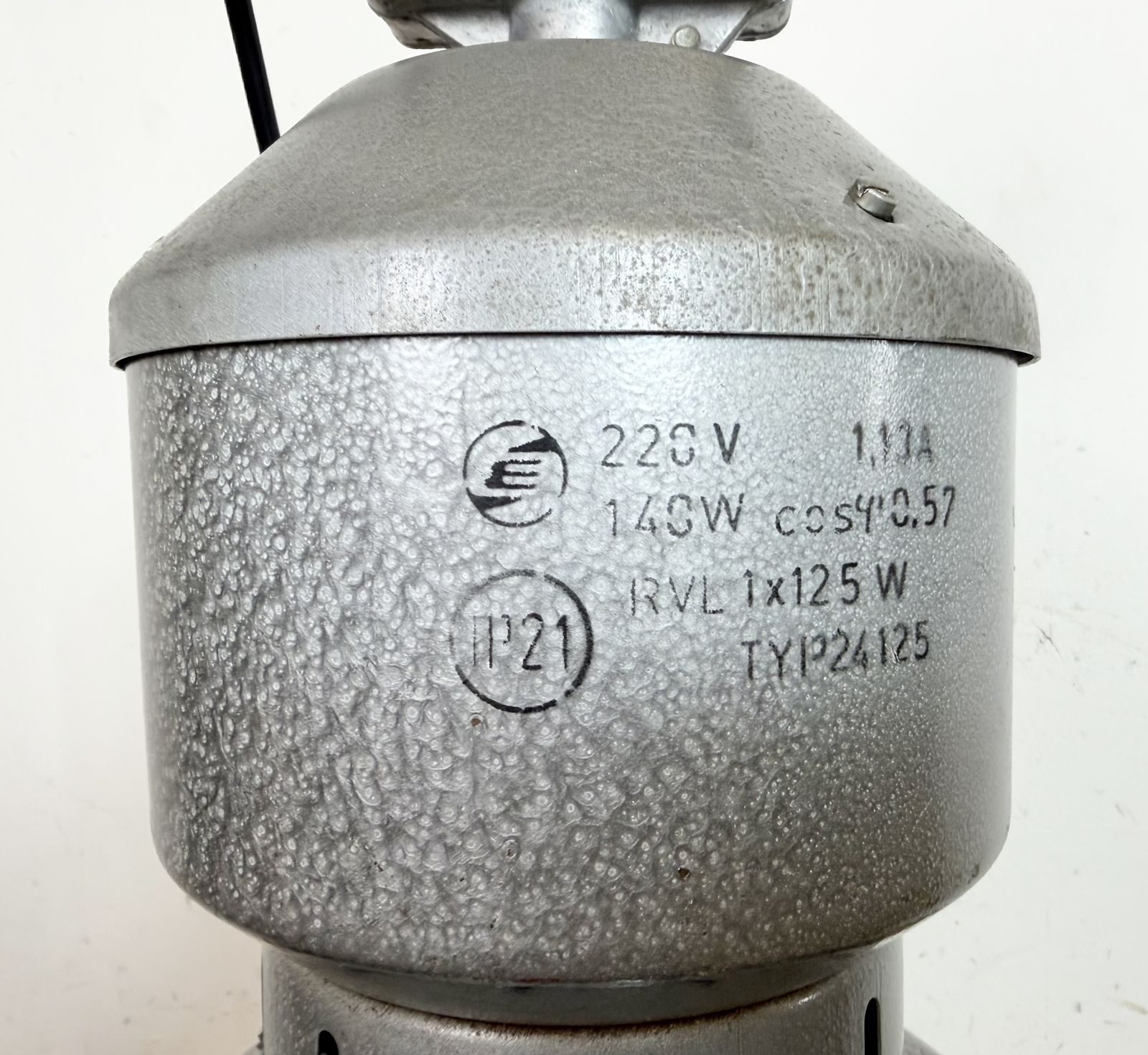 photo vinterior Industrial Black Enamel Factory Lamp From Elektrosvit, 1960s