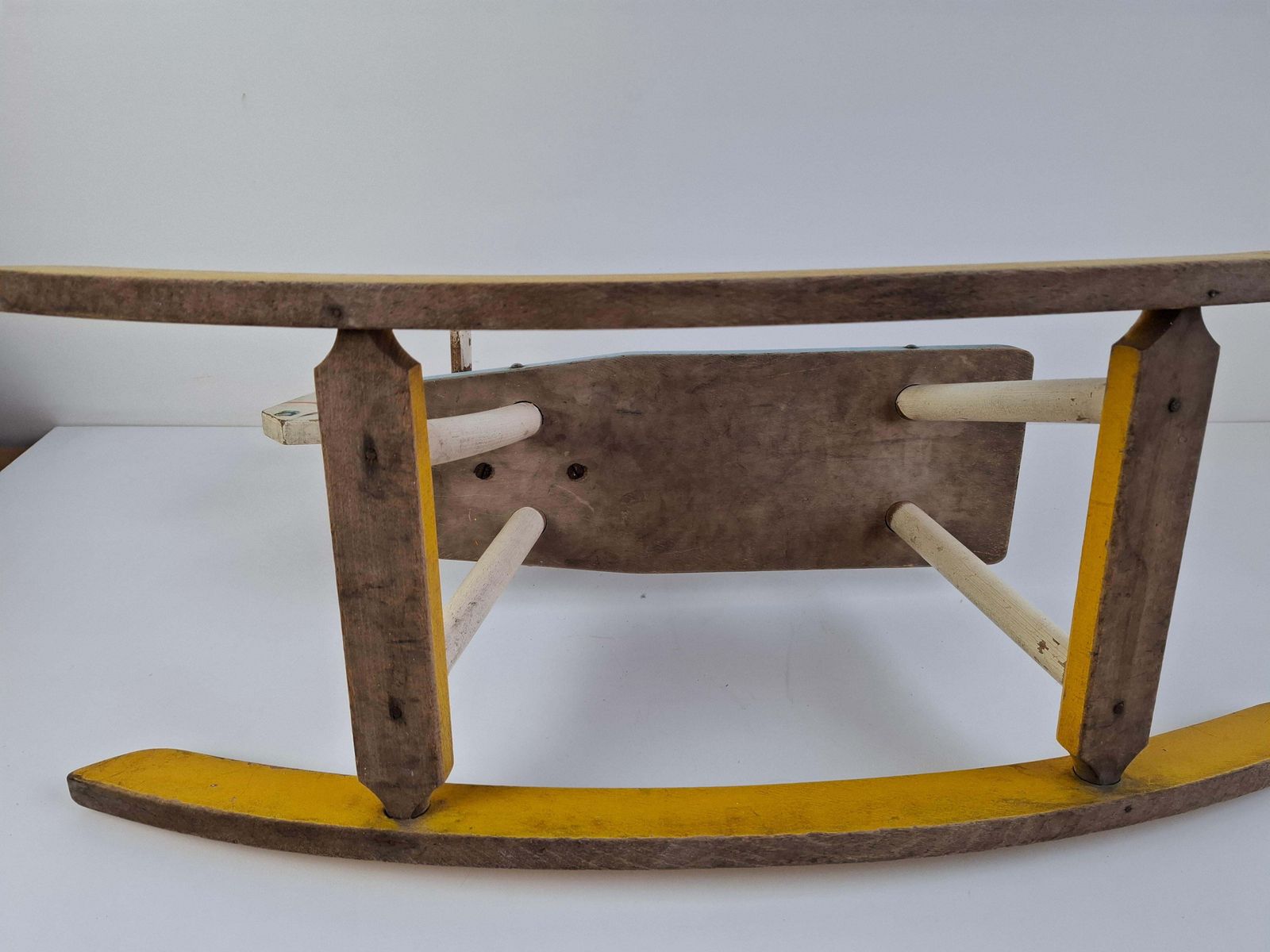 Mid Century Czechoslovak Wooden Rocking Horse, Hand Painted, 1960s photo 692.0
