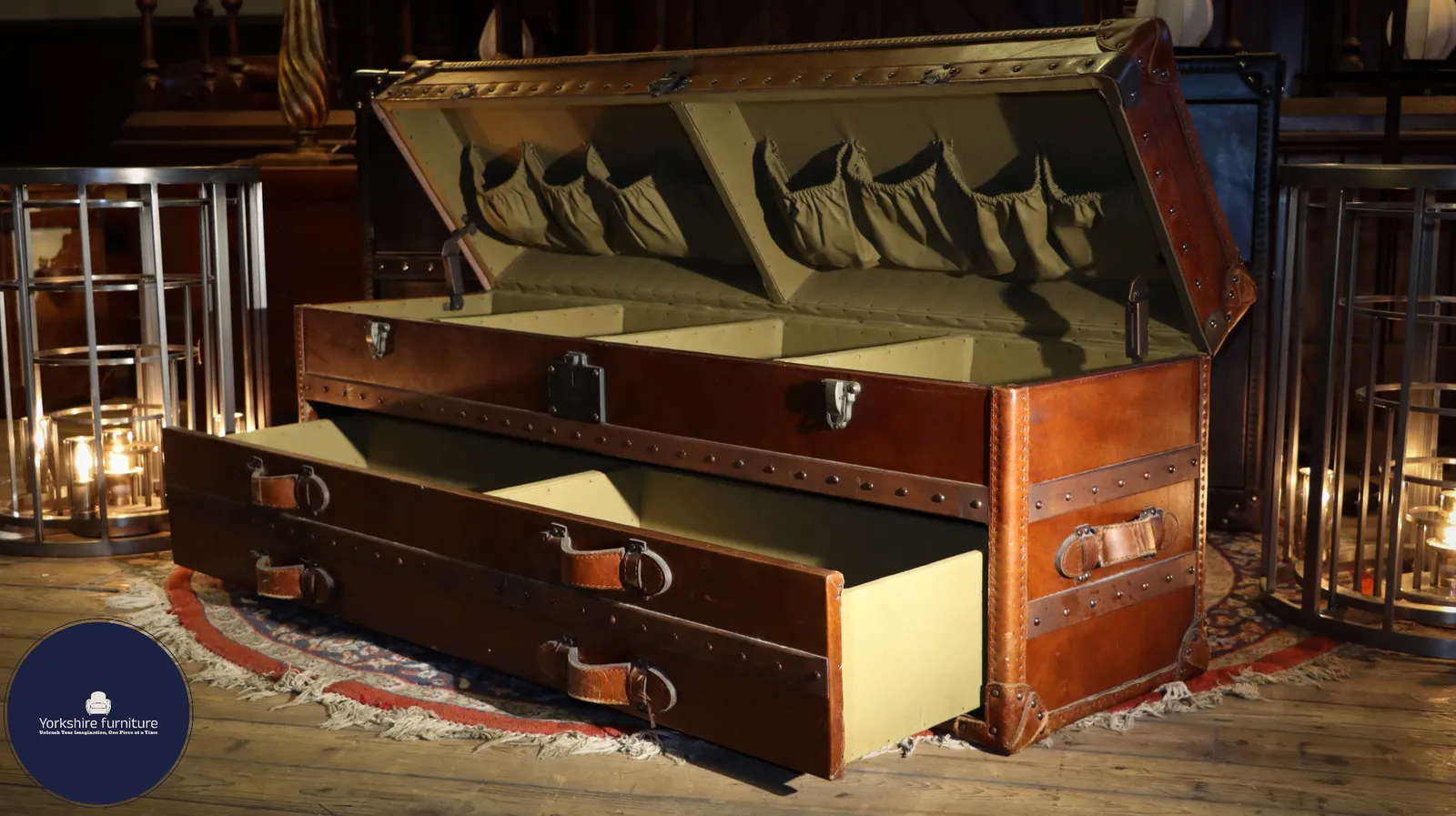 Stunning Timothy Oulton Harrow Leather Trunk Antique Whisky Chest photo furniture