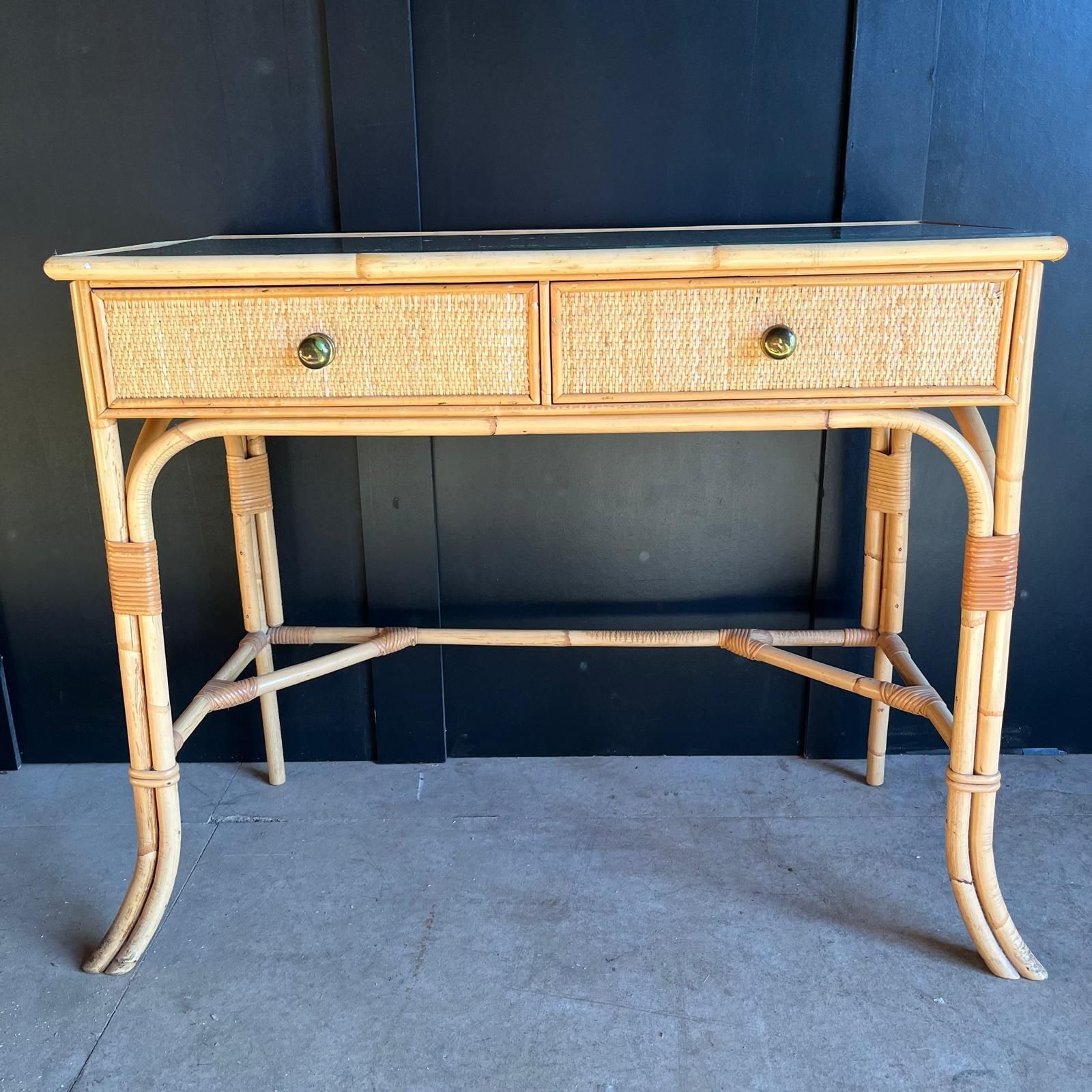 Cane And Bamboo Dressing Table / Desk photo for sale