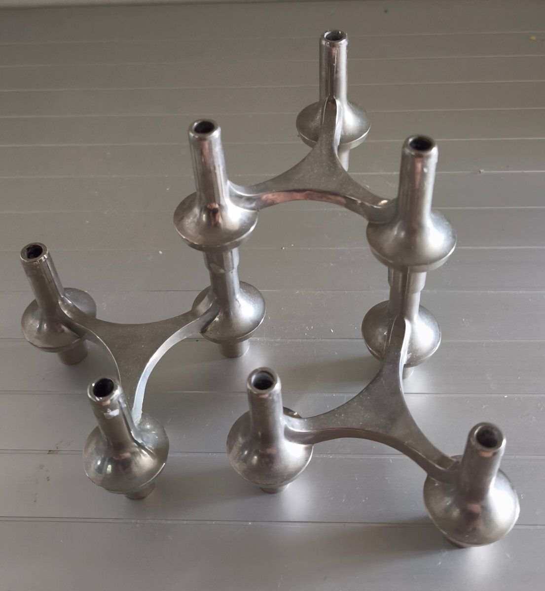 Mid Century Orion Modular Candleholders From Nagel, 1960s, Set Of 3 photo for sale