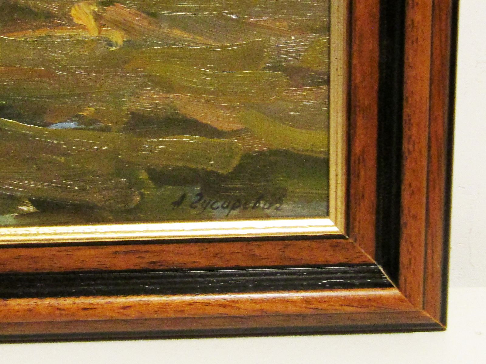 1960s Russian Impressionist Oil Painting By Aleksander Gusarevich "Fishing Day" photo Art