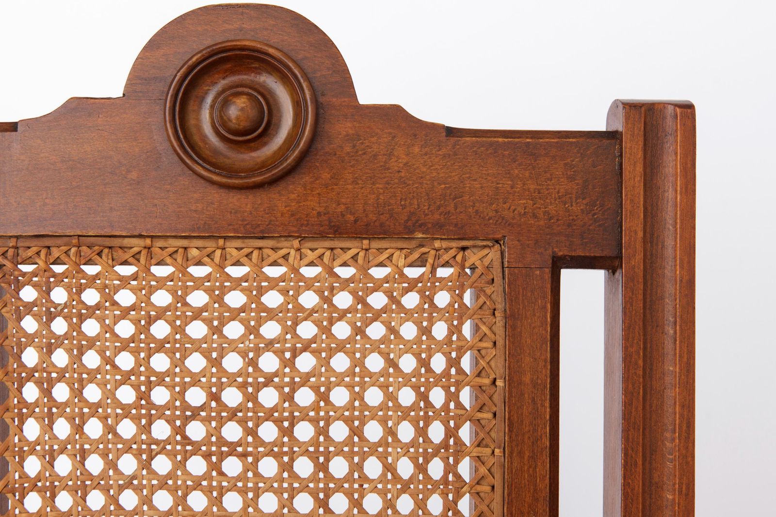Antique Beechwood Chair With Cane Seat & Back, 1930s–1950s | Turned Wood Dining Chair | Restored Vintage Classic | Only 1 Available photo for sale