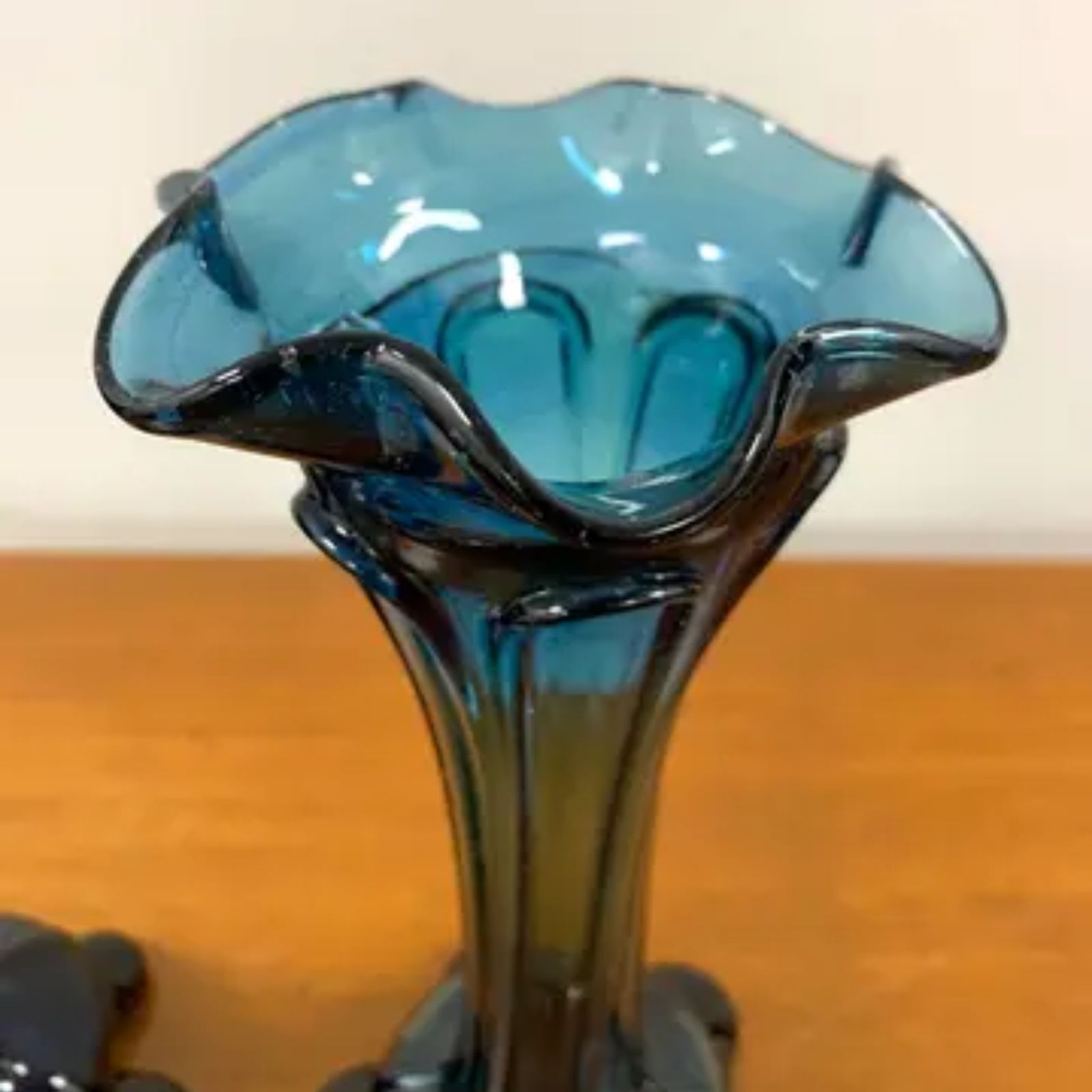 Retro Blue Vases, Czechoslovakia, 1960s (Set Of 2) photo Home Decor