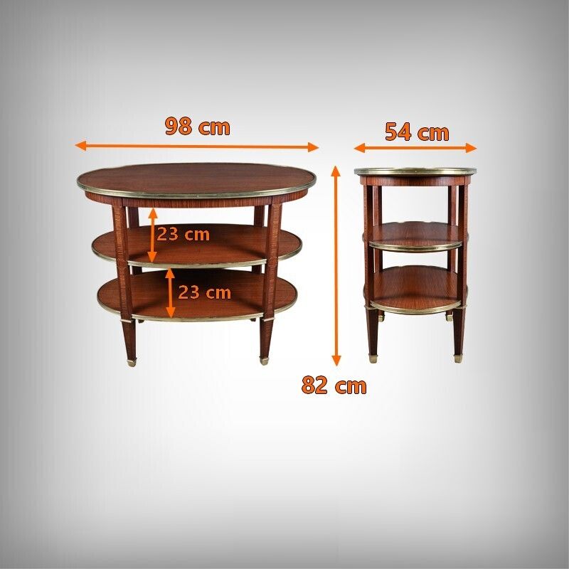 photo vinterior Three Tier Mahogany Serving Cart, Louis XVI Style – 1900