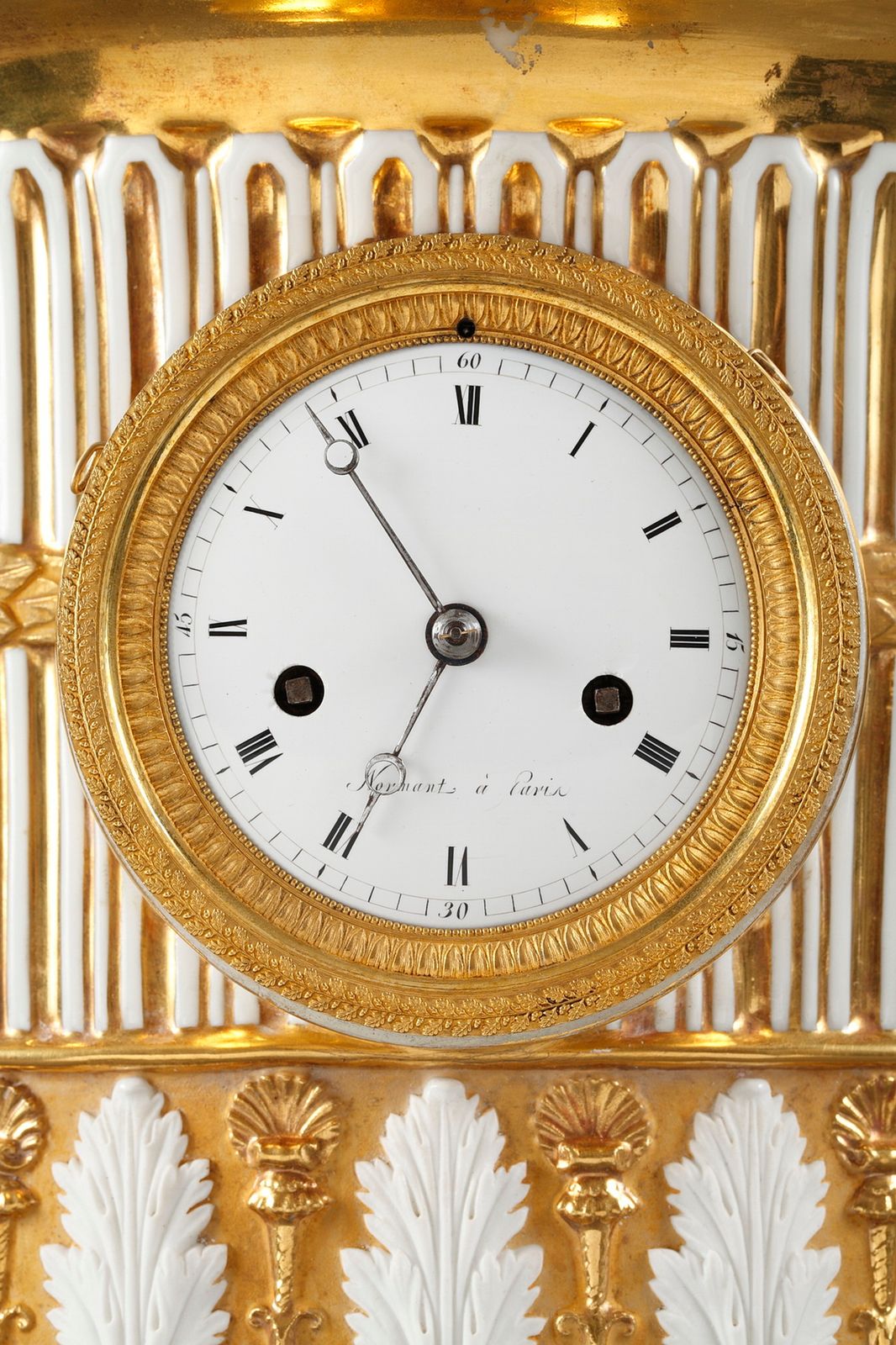 Gilt Porcelain Clock In The Shape Of A Vase, Early 19th Century photo Home Decor