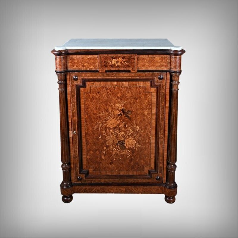 A Marquetry Side Table In Precious Woods, Napoleon III Period – Mid 19th Century