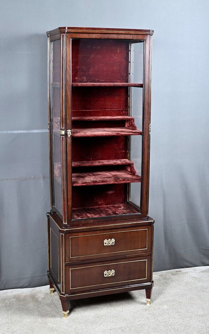 Small Mahogany Display Cabinet, Louis XVI Style – Late 19th Century photo for sale