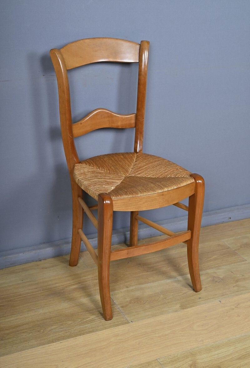 photo furniture Set Of 6 Cherrywood Chairs, Louis Philippe Style – Late 20th Century