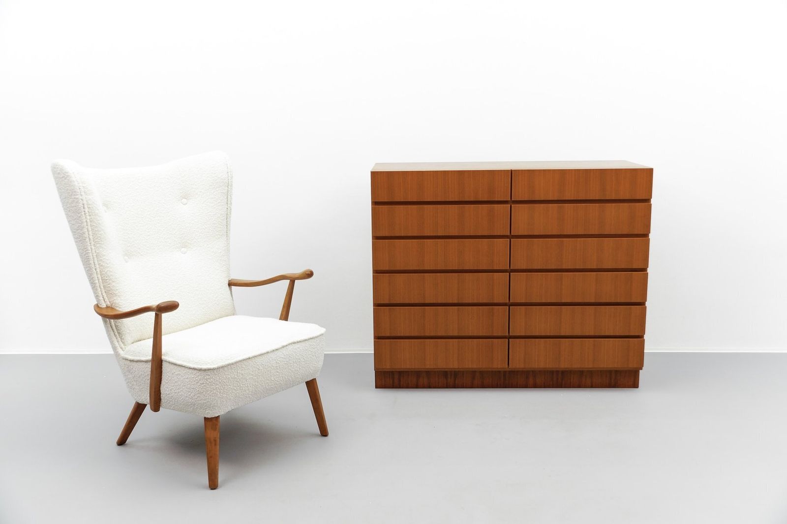 Mid Century Chest Of Drawers Made Of Walnut, 1960s photo vintage