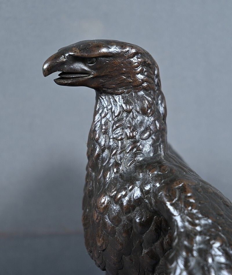 Bronze Sculpture "The Watchful Eagle" After T. Gechter – Late 19th Century photo 1110.0