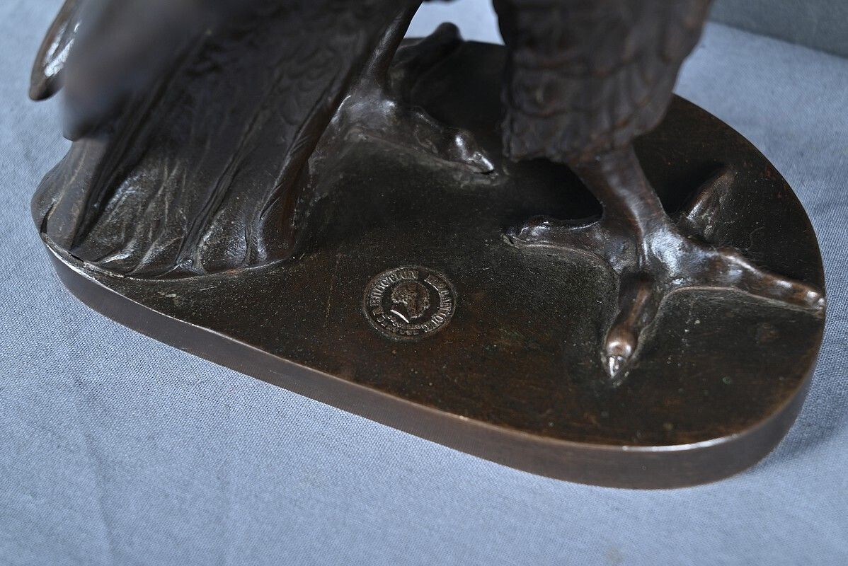 Art Bronze Sculpture "The Watchful Eagle" After T. Gechter – Late 19th Century photo